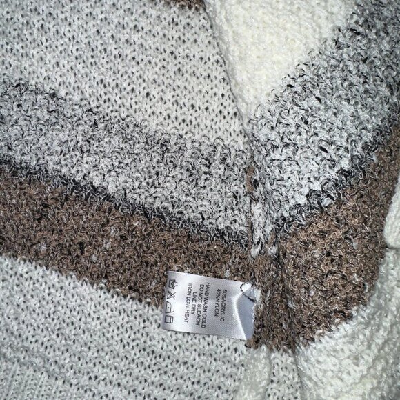 Colorblock Gray Cozy Open Front Cardigan with Front Pockets Small/Medium - Picture 5 of 14